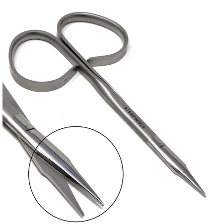 Ribbon Type Handle Steven Tenotomy Scissors 4 Straight